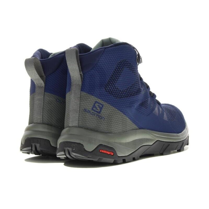 Bota Montaña Hombre Salomon OUTline Mid GTX Azul Marino Cómodas 3/3