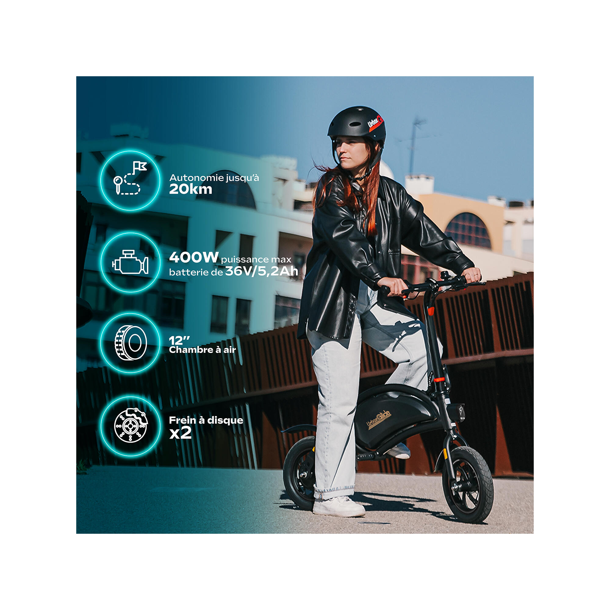 Draisienne Électrique Adulte E-bike 120 - 400W - Autonomie Jusqu'a 18 km 4/7