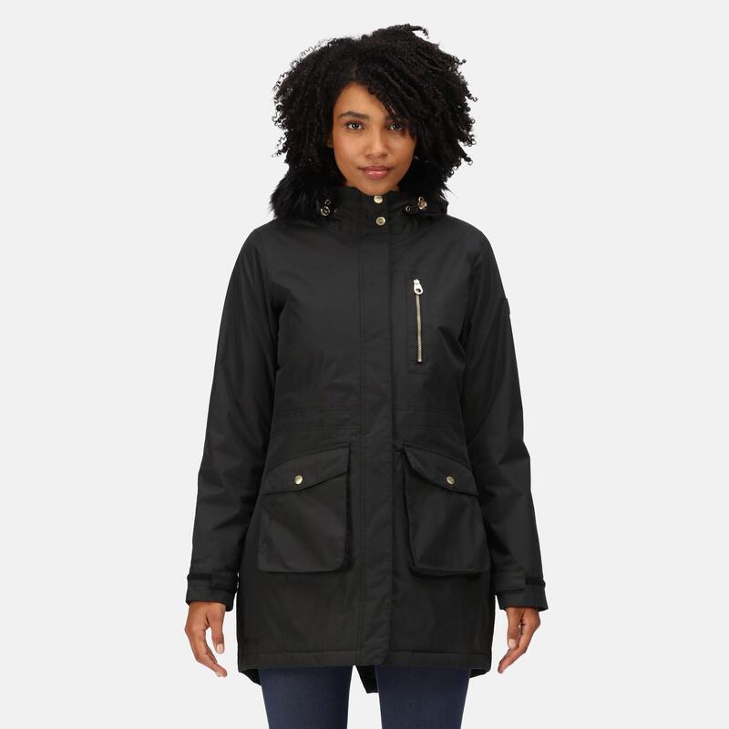 Serleena Women's Hiking Waterproof Parka Jacket - Black REGATTA - Decathlon