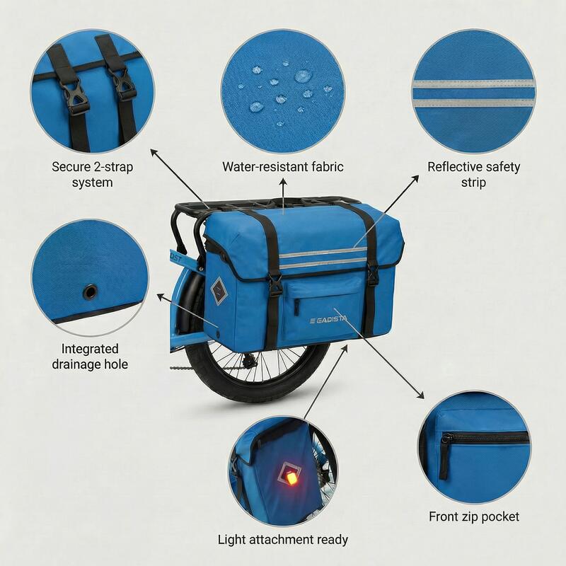 GADISTA WARI Borsa Bici Cargo Longtail 35L Blu 7/7