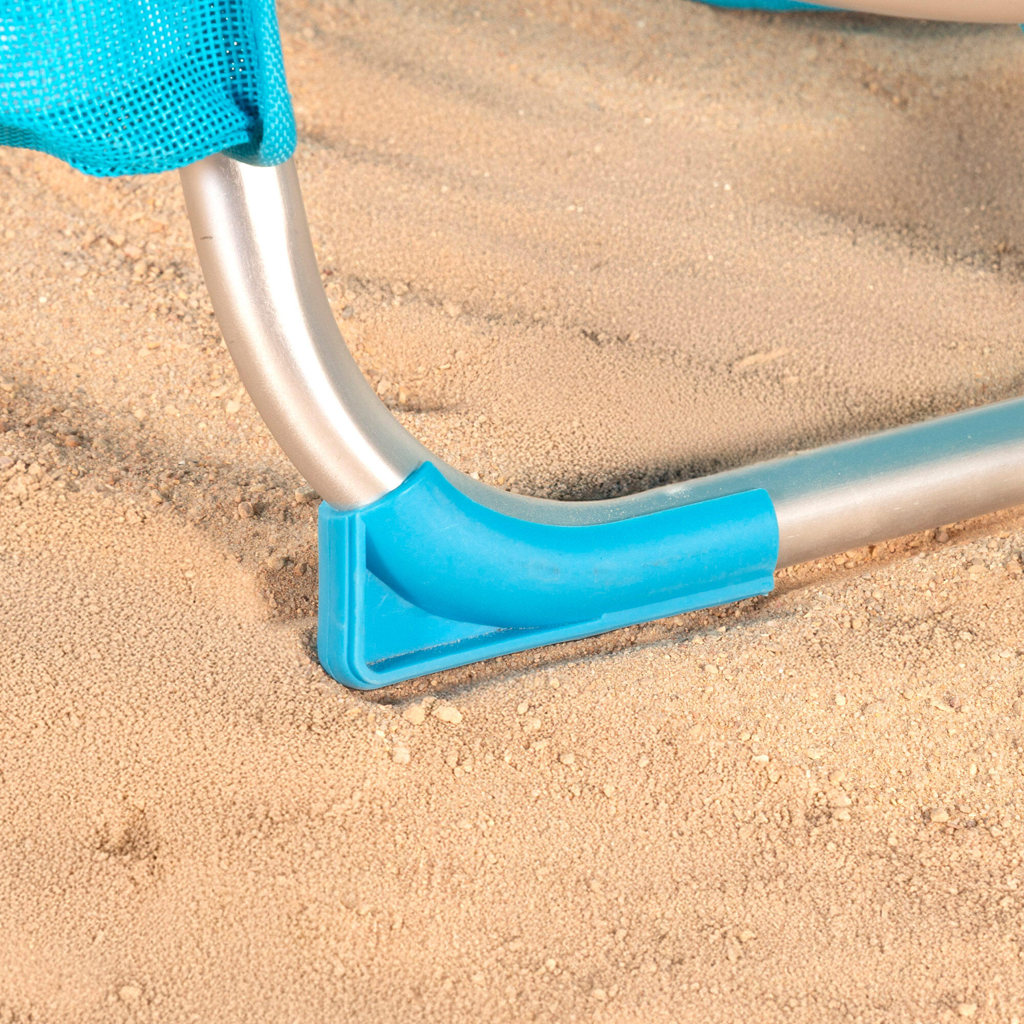 Aktive Cadeira de praia baixa dobrável multiposições 51x45x76 cm azul 6/7