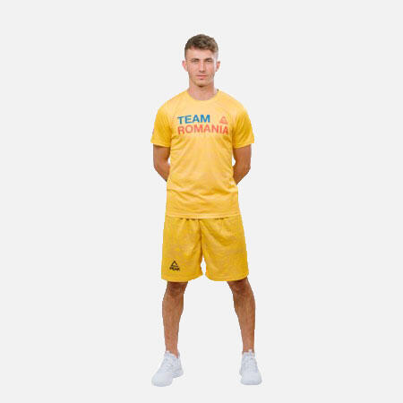 Short antrenament Poly Peak TeamRomania20 galben