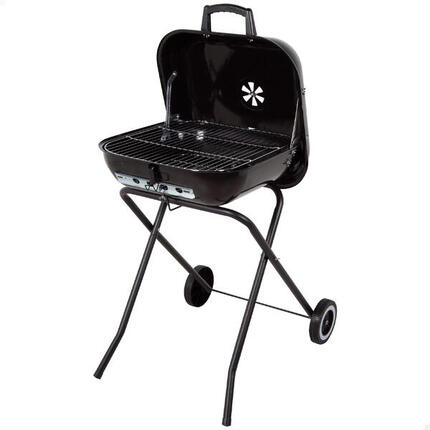 Aktive Barbecue portable au charbon de bois avec couvercle et roues