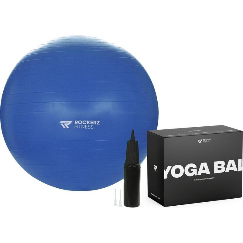 Fitness bal - Yoga bal - Gymbal - Zitbal - 90 cm - Kleur: Blauw