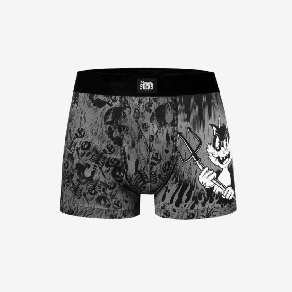 Boxer American Socks Evil Cat