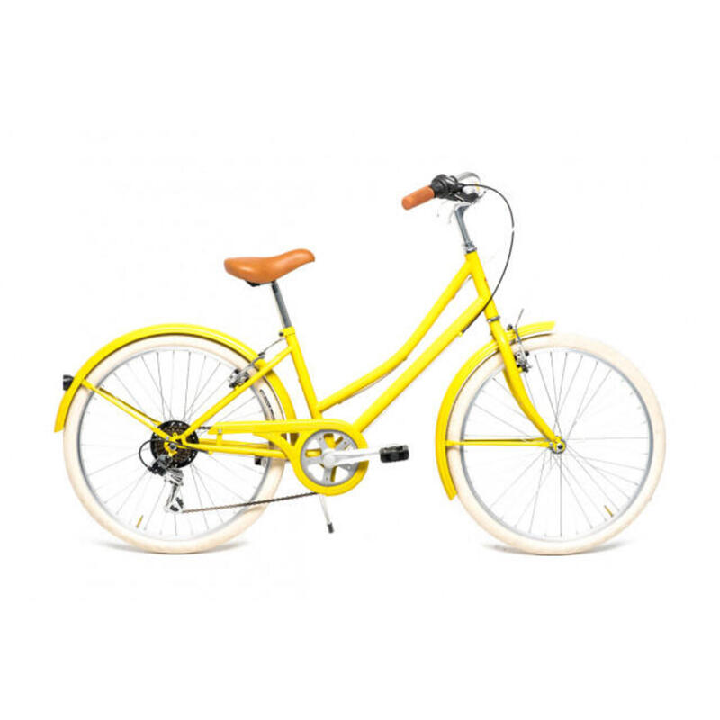 Bicicletta da città retrò Capri Carolina 24" Lime giallo 6V