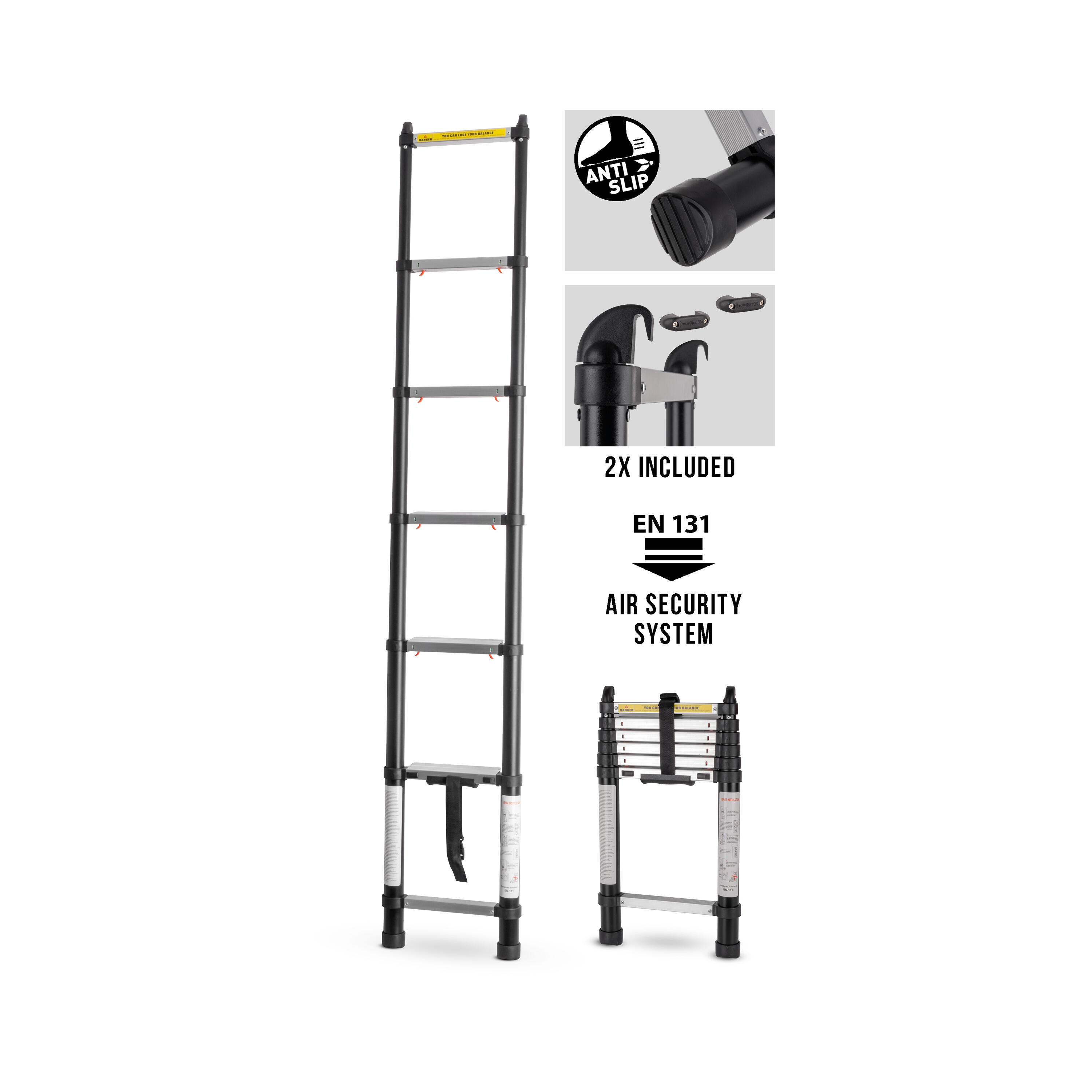 Brunner Laddy Alcove Air - telescoopladder Black 7/7