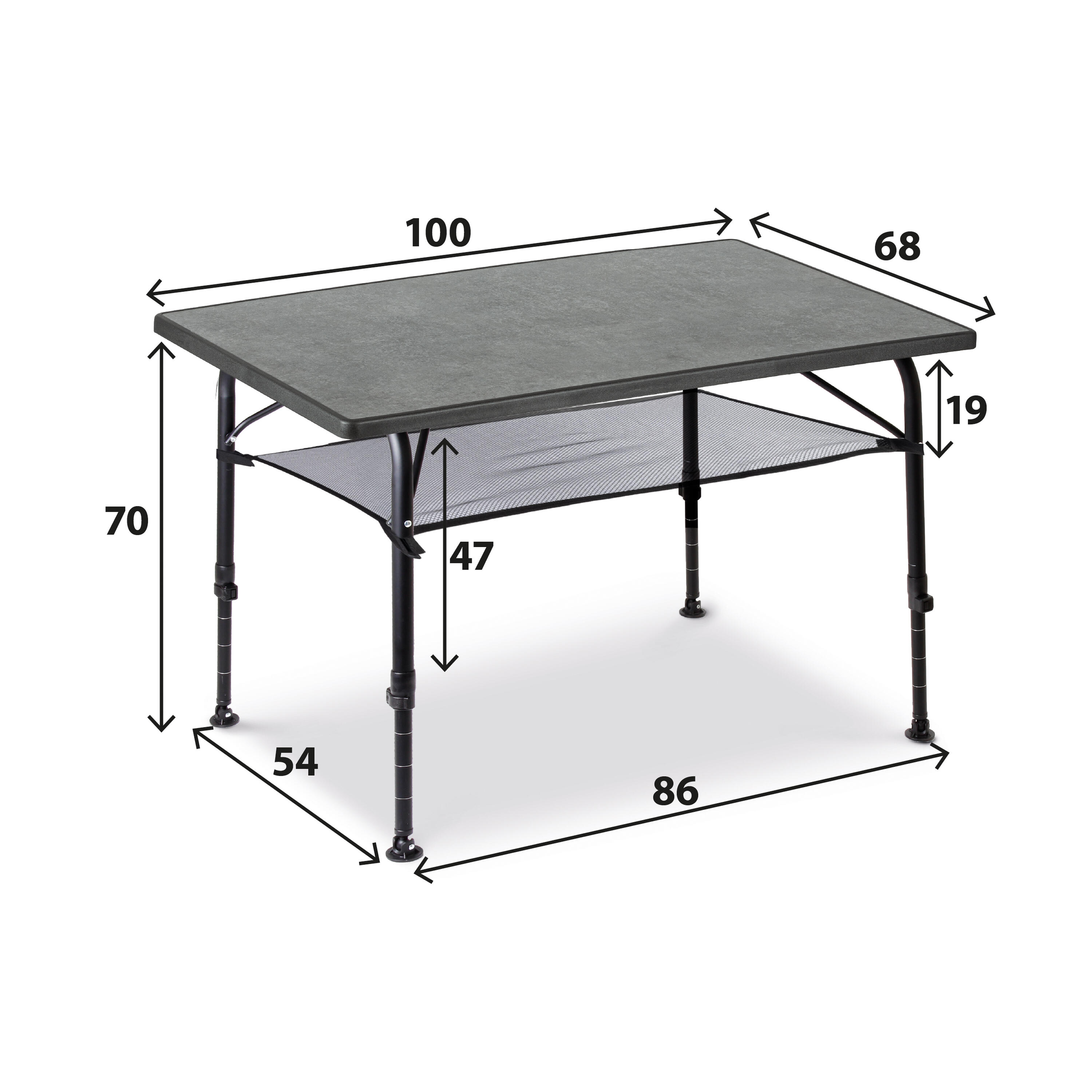 BRUNNER RECREO Campingtisch, Aluminiumgestell 100 x 68 cm | Decathlon