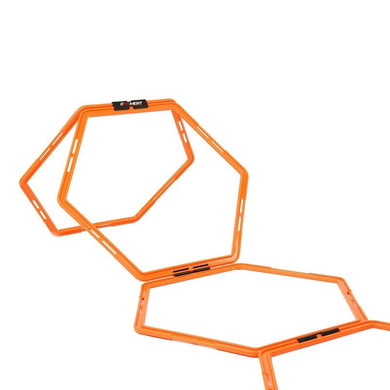 Zestaw 6 Hexa Hoops sześciokątne koła treningowe 49 cm pomarańczowe 4/4