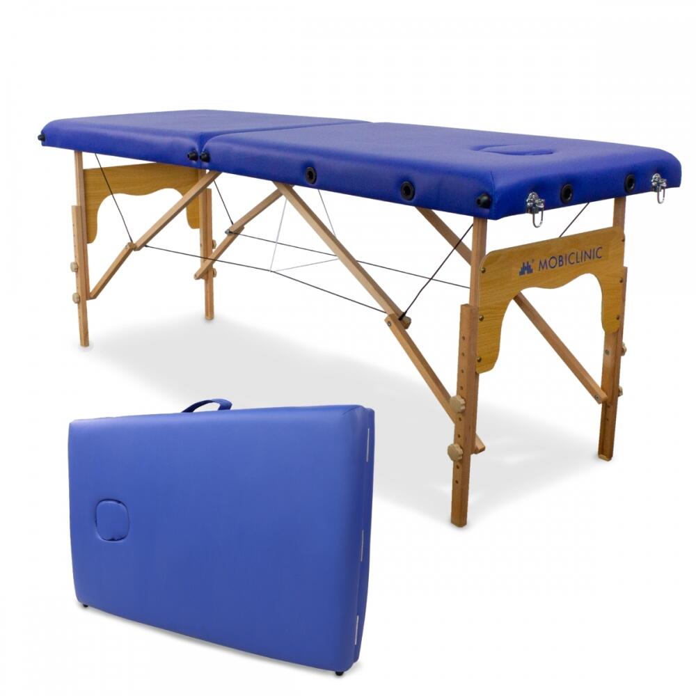 CM-O1 Basic Basic Blue Portable Folding Wooden Massage Table, 150 kg