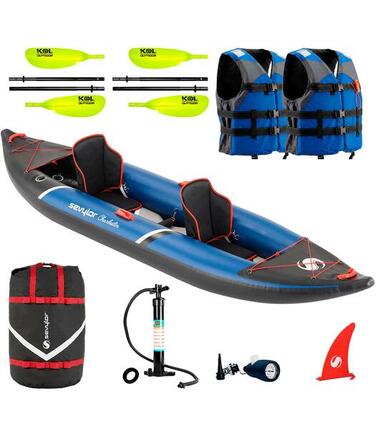 Sevylor Charleston aufblasbares Kajak 2 Personen Drop Stitch Komplett-Set