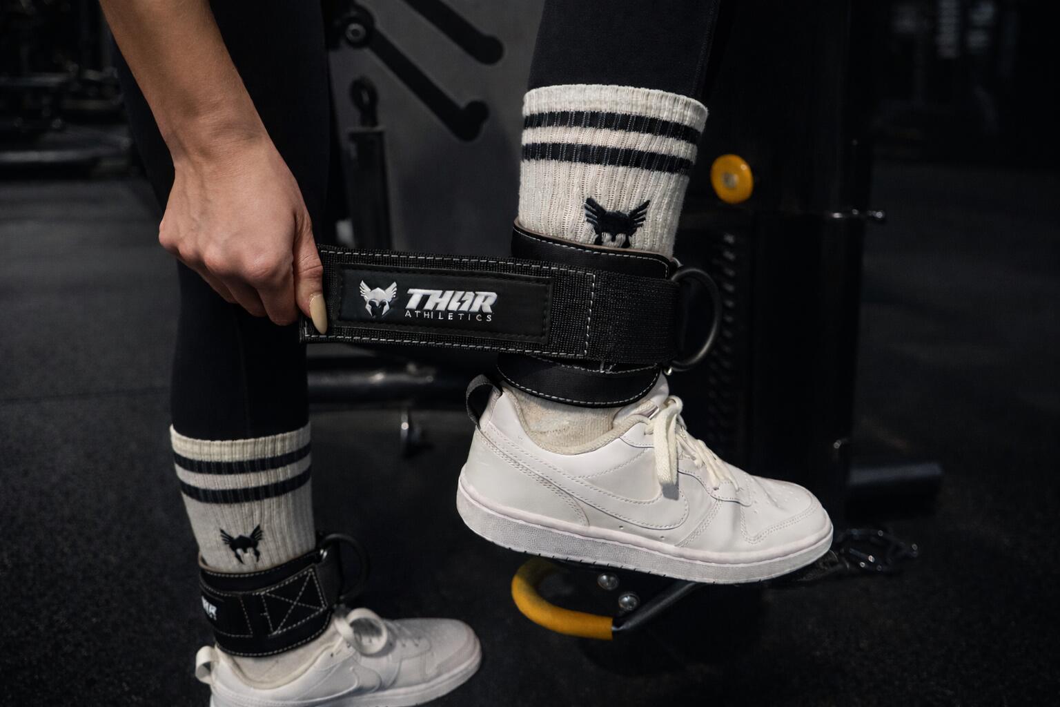 Thor Athletics Sangles de Tirage + Sangles de Cheville – Musculation – Noir 3/7