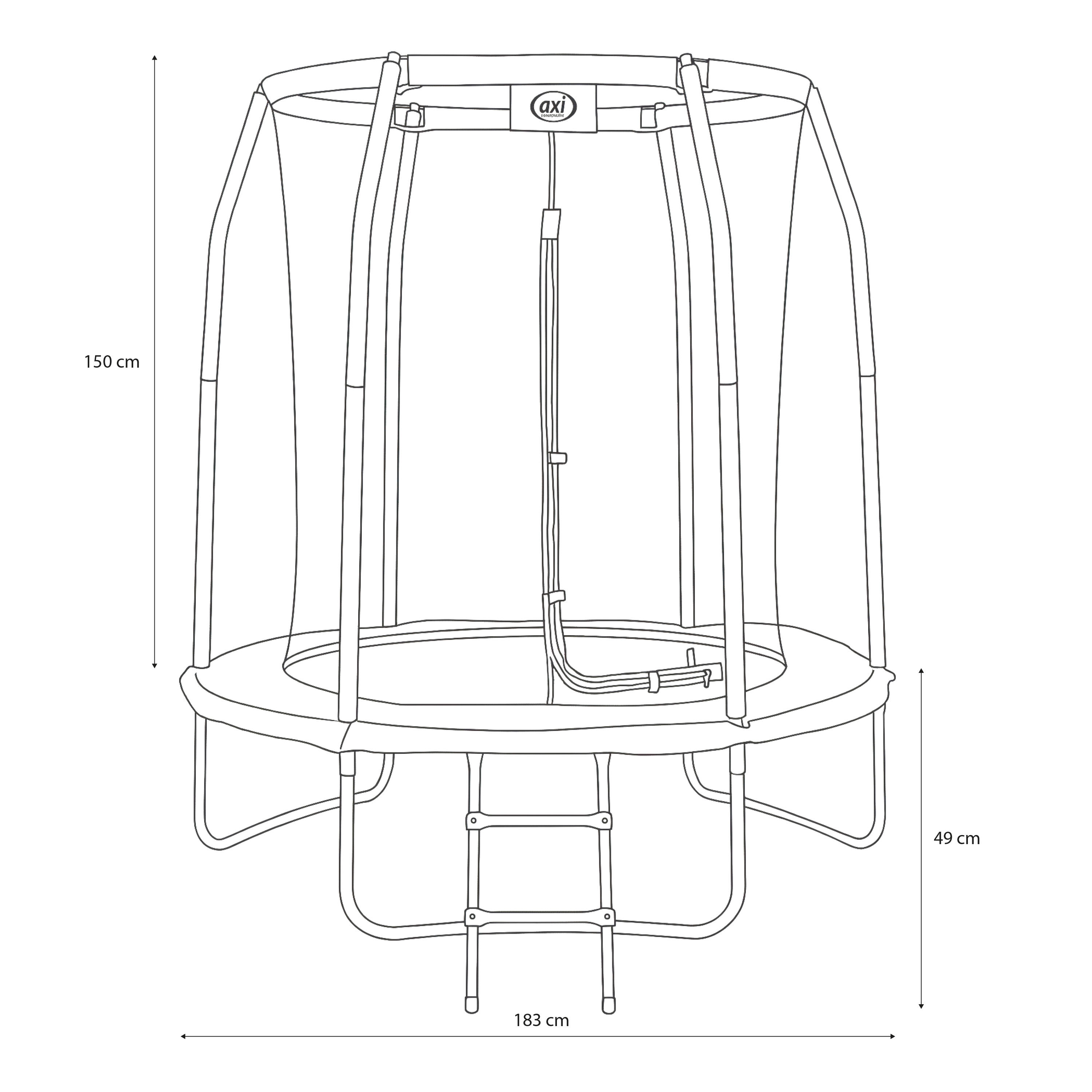 Trampoline Ø 180 cm - Hors Sol - AXI Houston - Echelle, Filet - Noir 3/7