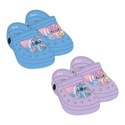 Kinderklompen eva met achterband antislip blauw stitch
