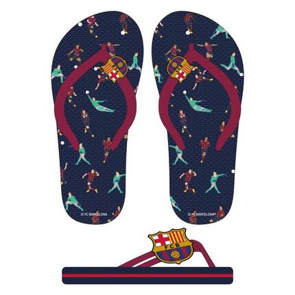 Chanclas flip flop infantiles CERDÁ FC Barcelona, suela texturizada y tira en Y