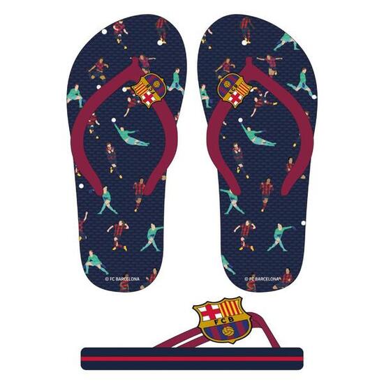 Chanclas flip flop infantiles CERDÁ FC Barcelona, suela texturizada y tira en Y