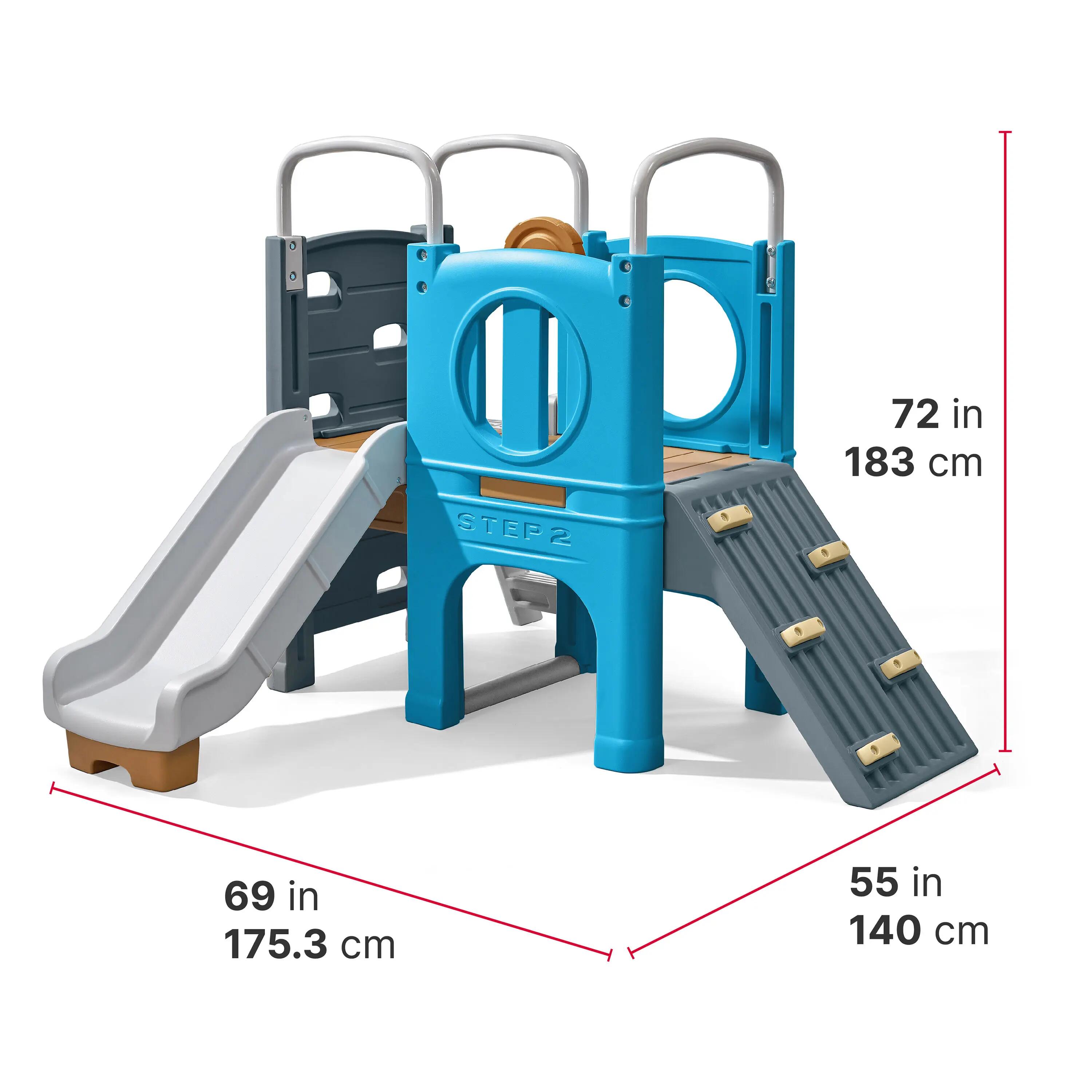 Parque Infantil con tobogán - Step2 Scout & Slide Climber - Azul/Gris 3/7