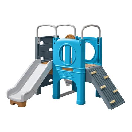 Aire de Jeux avec Toboggan - Step2 Scout & Slide Climber - Bleu/Gris
