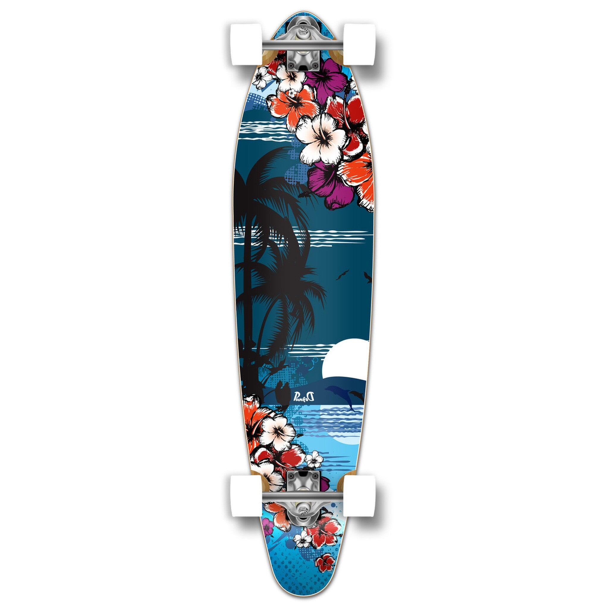 YOCAHER - Skate Longboard Kicktail Completa - Tropical Night 1/3