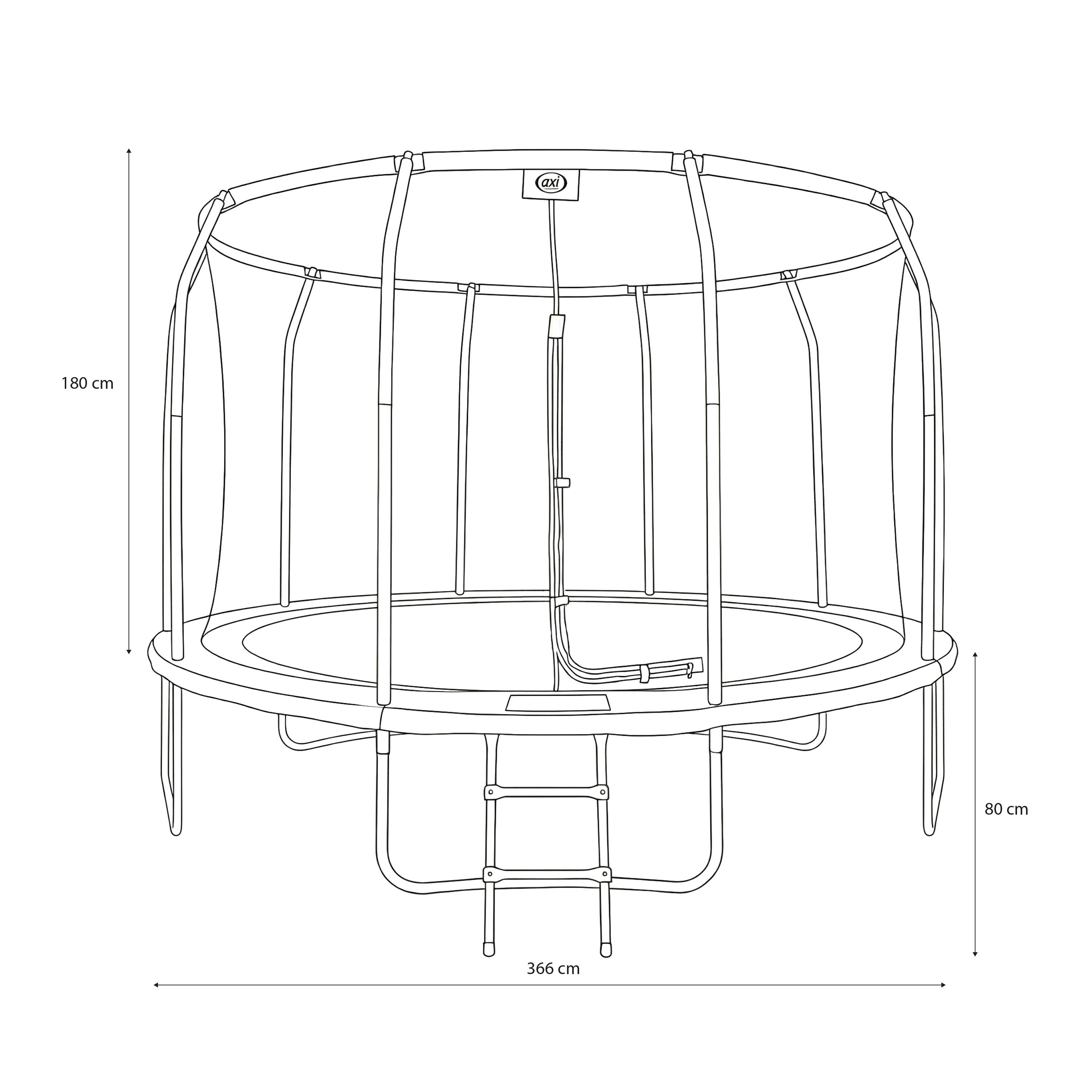 Trampoline Ø 366 cm - Hors Sol - AXI Houston - Echelle, Filet - Noir 5/7