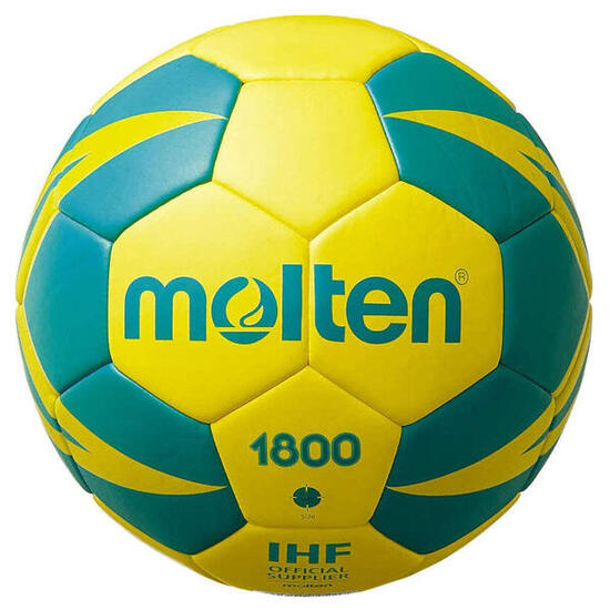 Molten Hx1800 ballon de handball - Jaune/Vert, cuir synthétique, entraînement