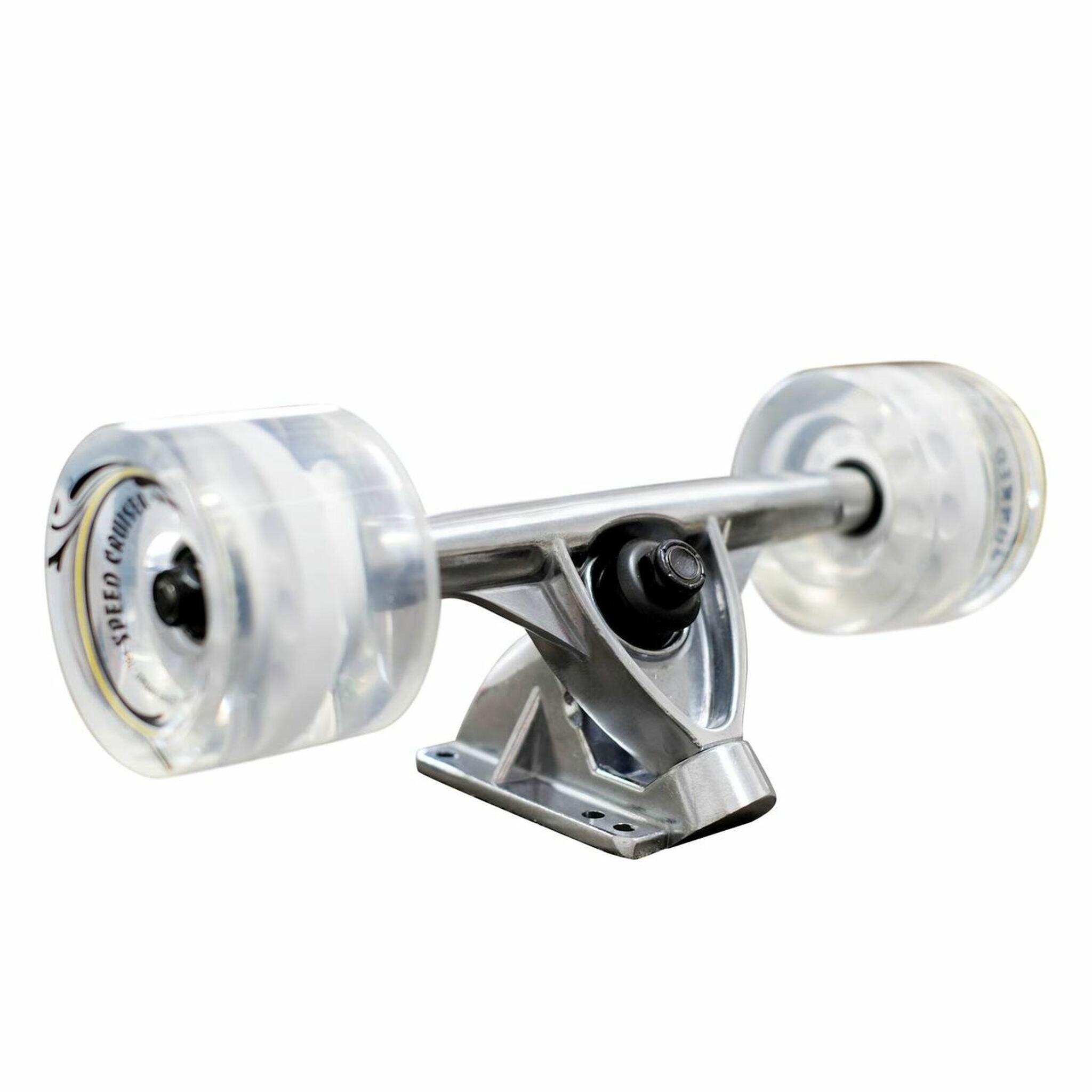 YOCAHER - Skate Longboard Kicktail Completa - Checker White 3/4