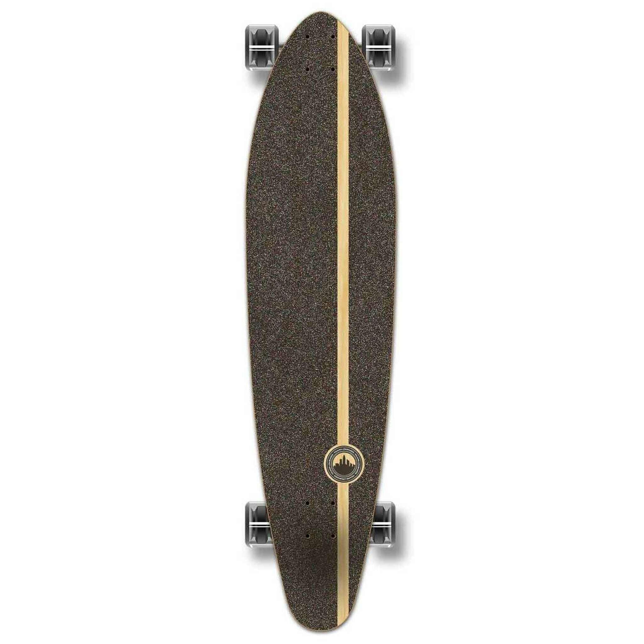 YOCAHER - Skate Longboard Kicktail Completa - Checker White 2/4
