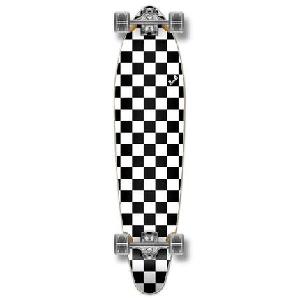 YOCAHER - Planche Kicktail Longboard Complete - Checker White
