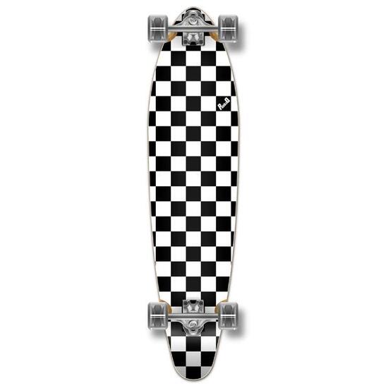 YOCAHER - Planche Kicktail Longboard Complete - Checker White