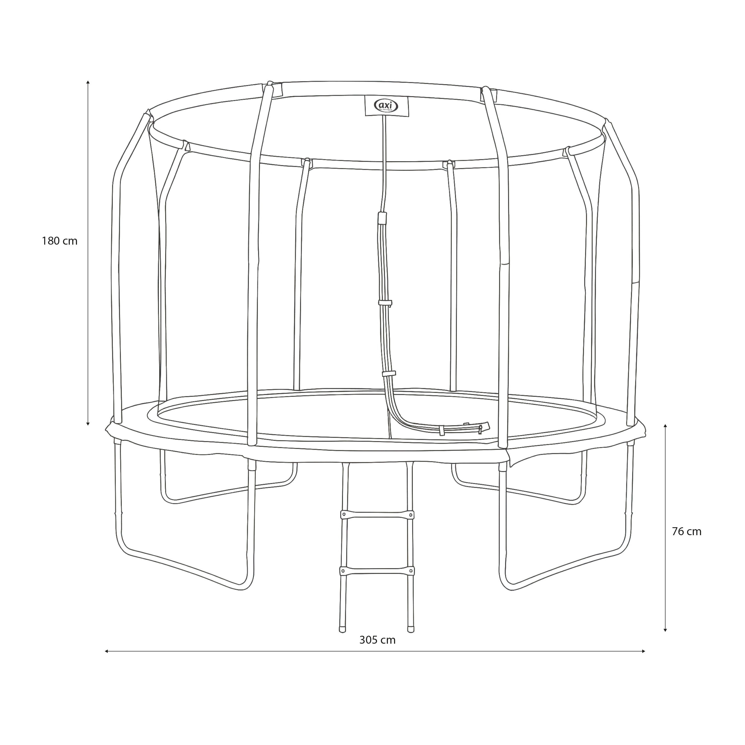 Trampoline Ø 305 cm - Hors Sol - AXI Houston - Echelle, Filet - Noir 5/7
