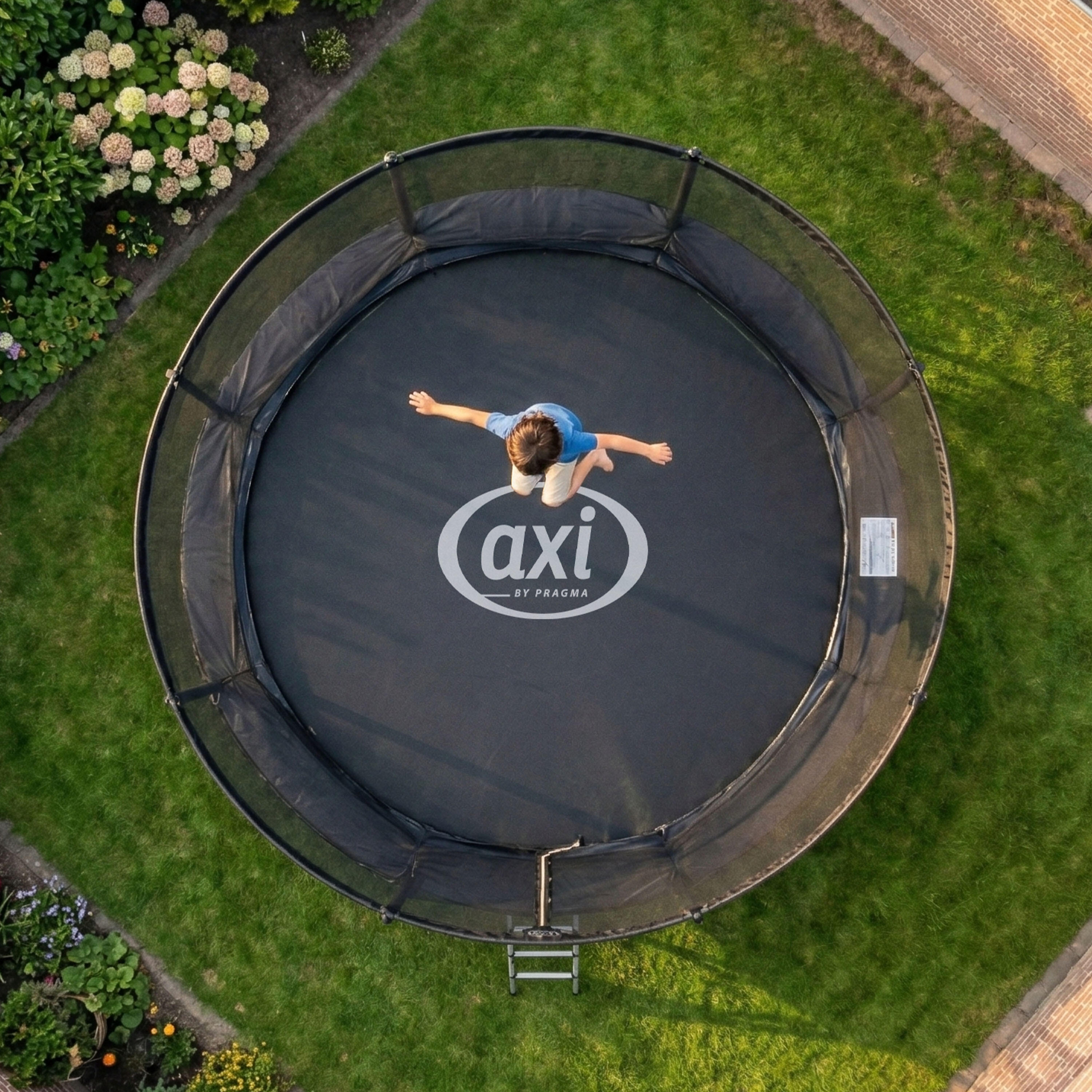 Trampoline Ø 305 cm - Hors Sol - AXI Houston - Echelle, Filet - Noir 4/7