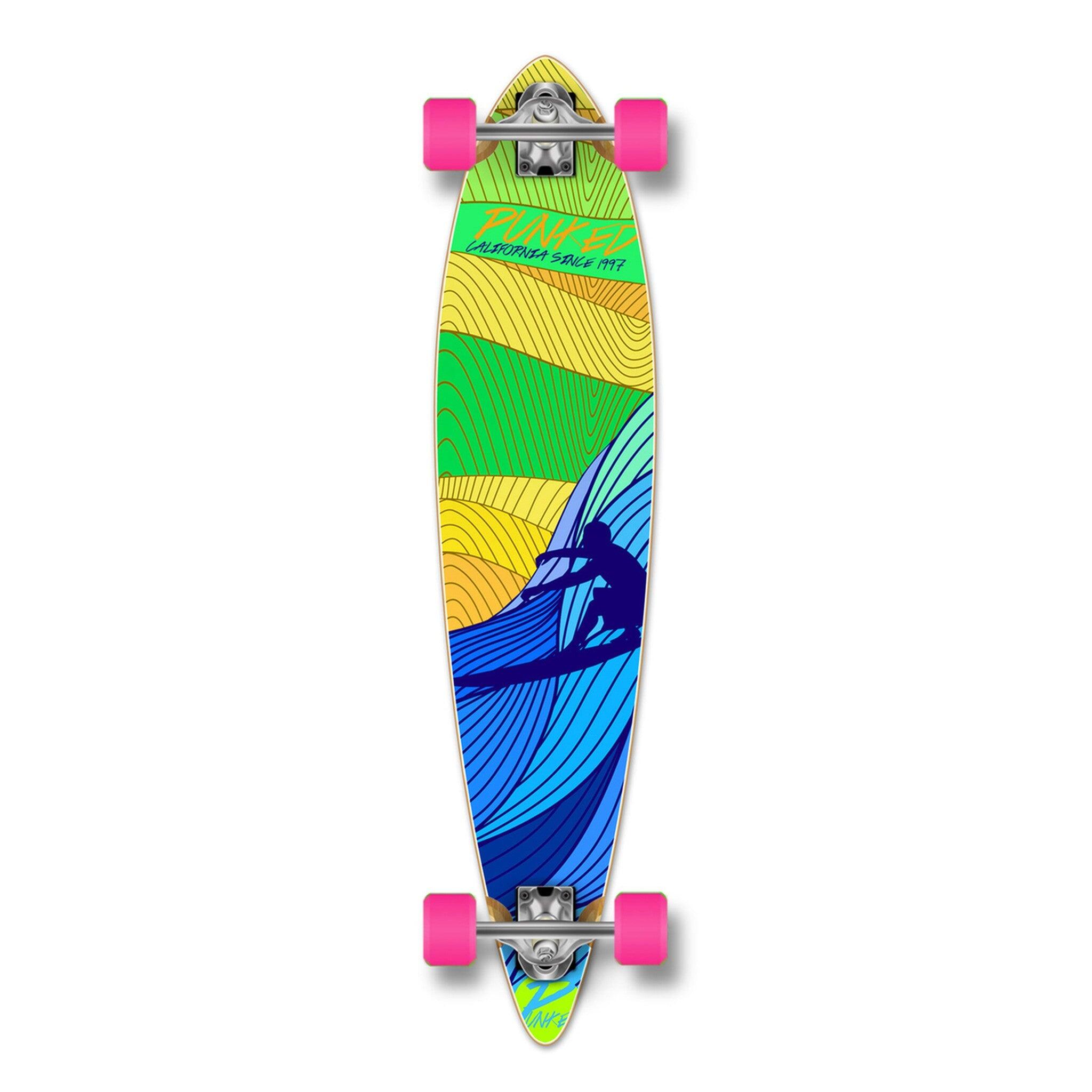 YOCAHER - Skate Longboard Pintail Completa - Surf's Up 1/2