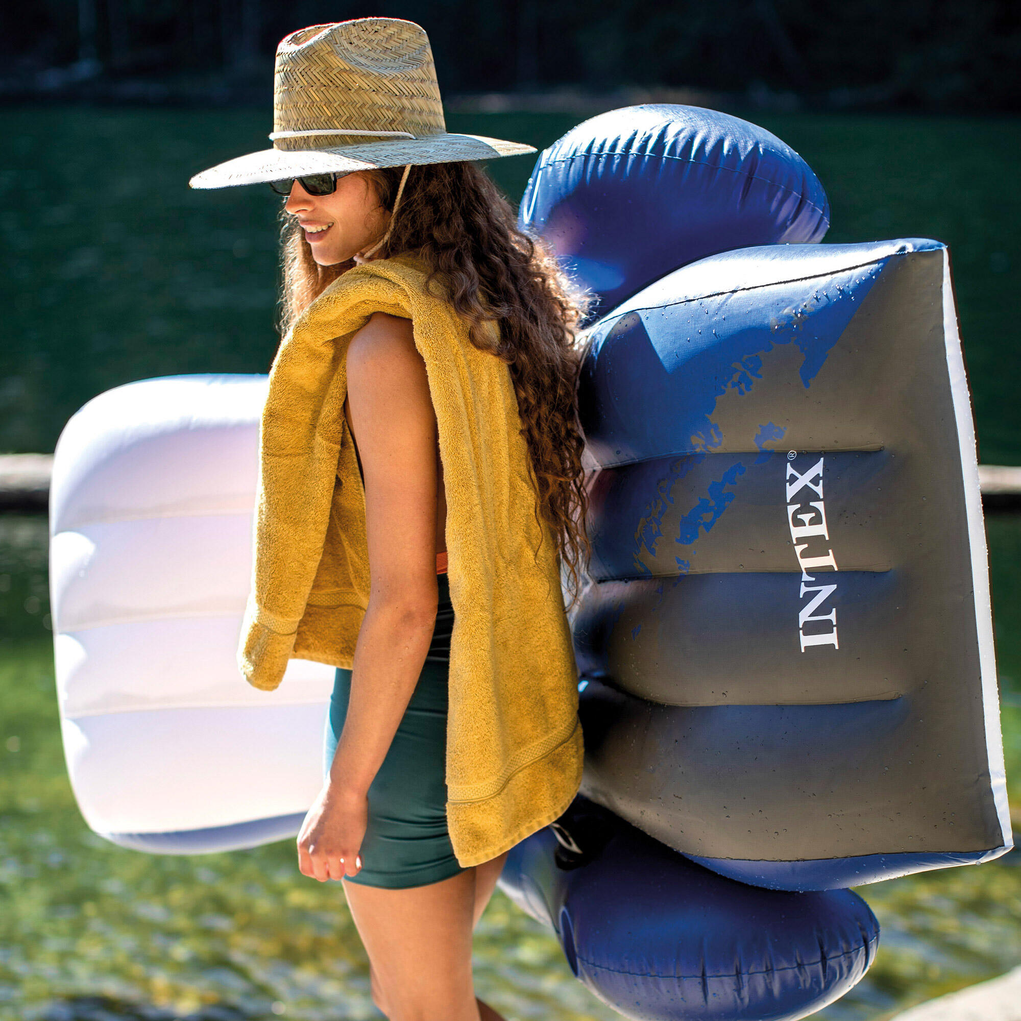Intex 58868 Schwimmliege Lounge Wasserliege Luftmatratze Badeinsel aufblasbar 6/7