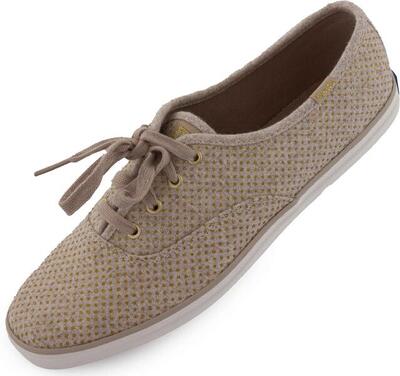 Damesschoenen keds wms champion glitter wool canvas beige