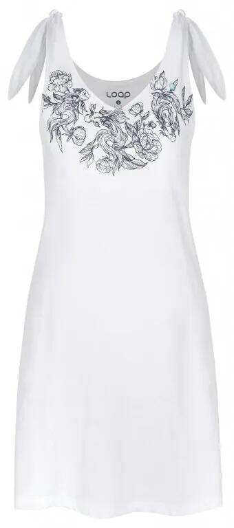 Robe femme Loap Berunka en coton, coupe ample, sans manches 1/1