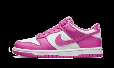 Schoenen - lifestyle - unisex - dunk low - cuir, two-tone - wit/active fuchsia