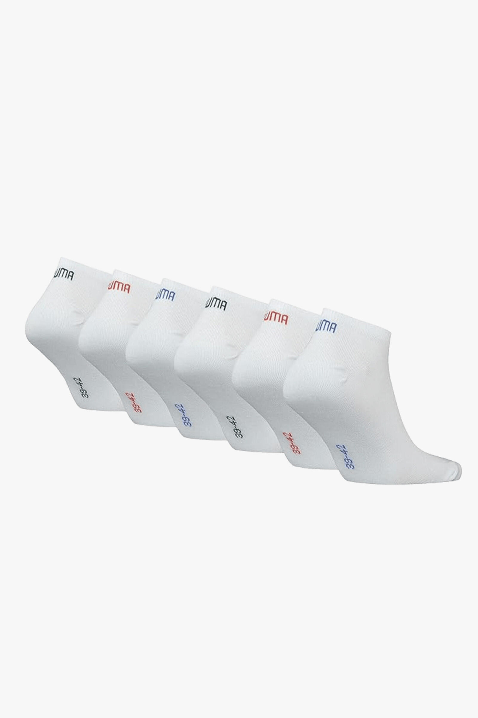 Puma Calcetines Unisexneaker Plain Pack De 6 Blanco 3/3