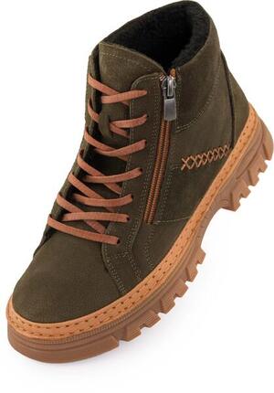 Bottes d'hiver en cuir pour femme Nell 207 Kaki Kaki