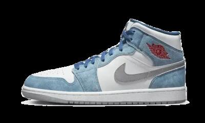 Schoenen - basketbal - jordan 1 mid - french blue/fire red