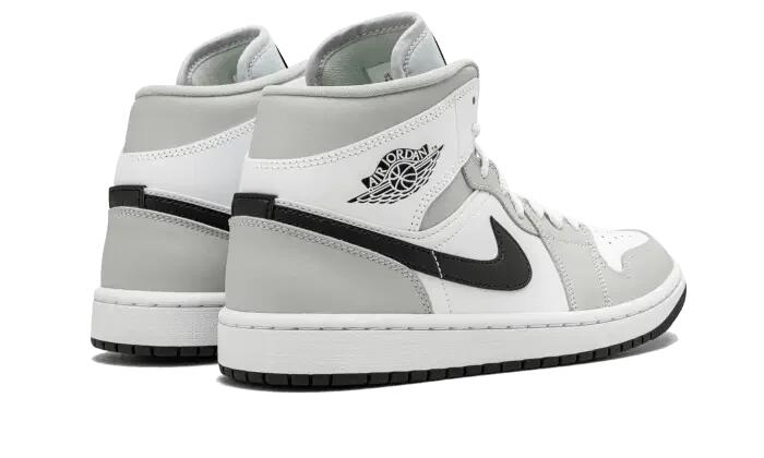 Air Jordan 1 Mid White Light Smoke Grey 3/4