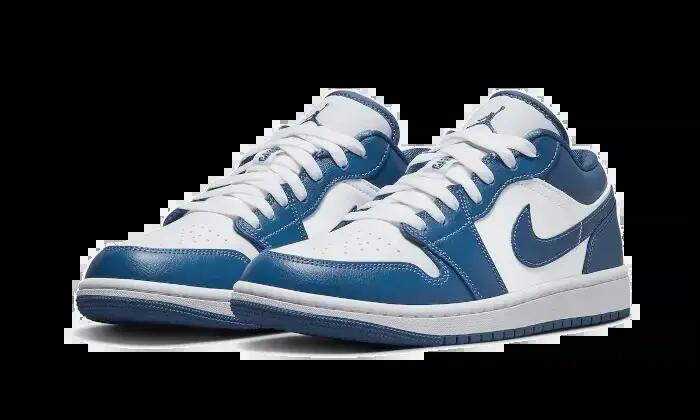 Scarpe - unisex - air jordan 1 low - bianco/blu marina scuro 2/3