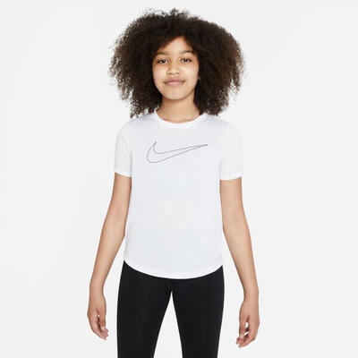 T-shirt met korte mouwen voor kinderen nike dri-fit one wit