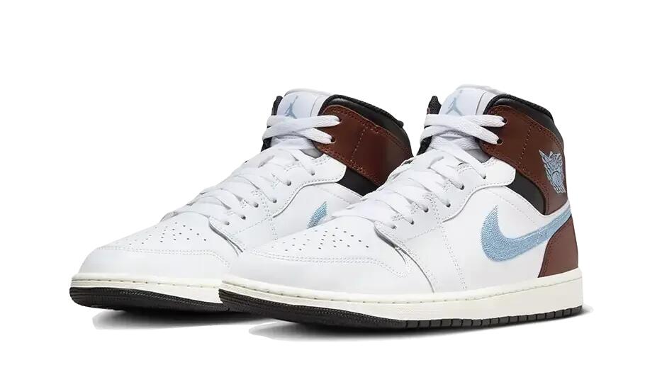 Air Jordan 1 Retro Mid SE Brown Blue Grey 2/3