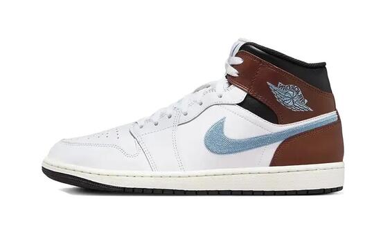 Air Jordan 1 Retro Mid SE Brown Blue Grey