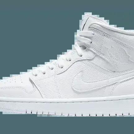 Lifestyle shoes - Mid-top snakeskin - Air Jordan 1 Mid - White