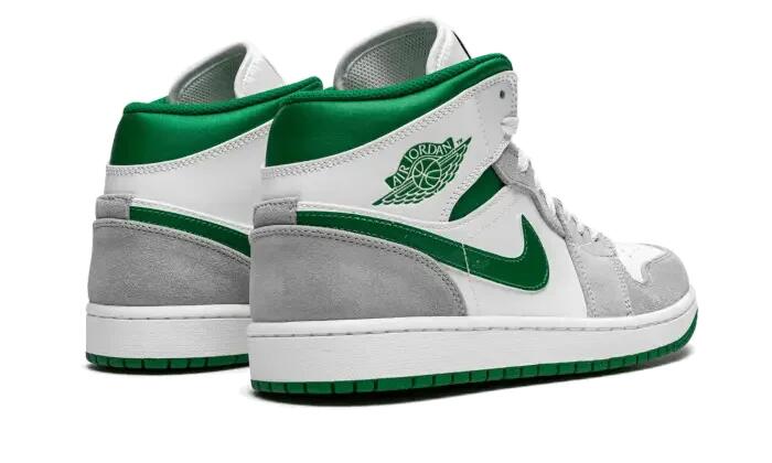 Air Jordan 1 Mid Grey Green 3/4