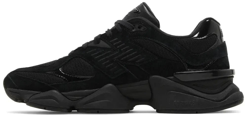 New Balance 9060 Triple Black Patent 3/6