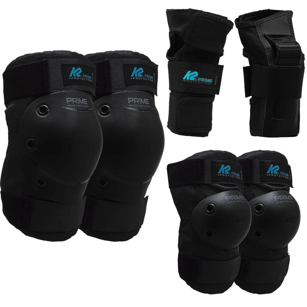 K2 Prime Womens Skate Pads 3-pack - L - Black/Teal