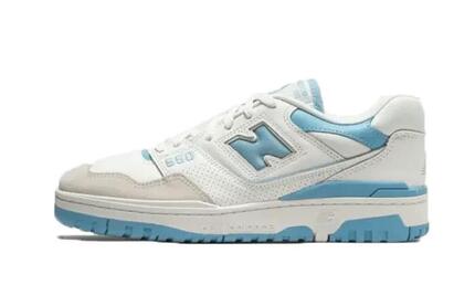 Chaussures - basket - low-top 550 - cuir et suède - blanc/bleu
