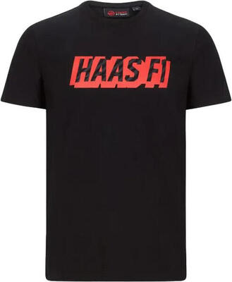Haas f1 team heren grafisch logo t-shirt zwart